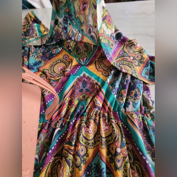 Rue21 Blue and Purple One-Shoulder Ruffled Neckline Sundress Size XL - Picture 3 of 7